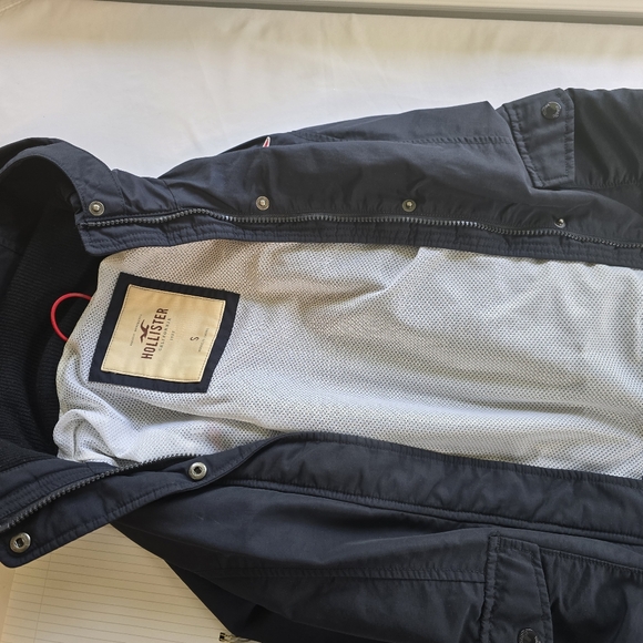 JUNIORS * HOLLISTER *‎ FLEECE-LINED HOODED JACKET ~ S - Picture 6 of 13